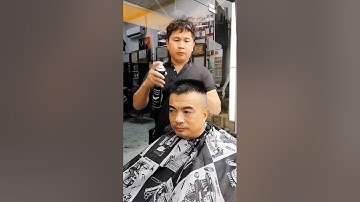 cắt đầu đinh vuông bằng cây lược khổng lồ . tóc ngân tâm bến cát Bình Dương #barbershop #barber