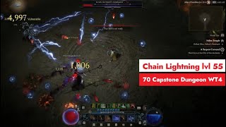 70 Capstone Dungeon at lvl 55 Sorceress Chain Lightning - Diablo 4 Season 2