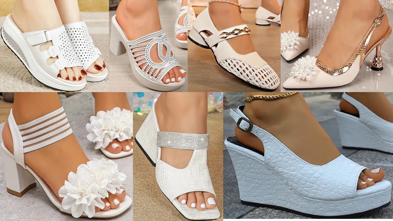 WHITE SELECTED 2025 MOST COMFORTABLE SHOES SLIPPERS WEDGES FLAT  LATEST OFFICE STYLE SHOES||