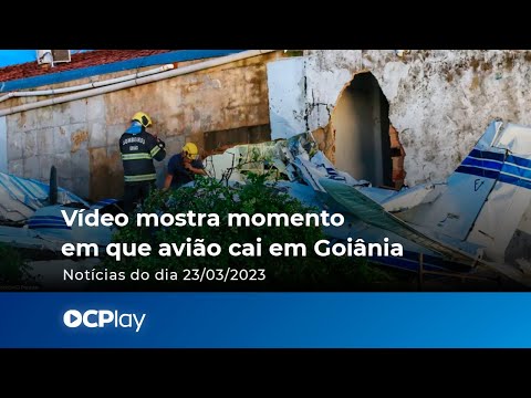 Vídeo mostra momento em que avião cai em Goiânia