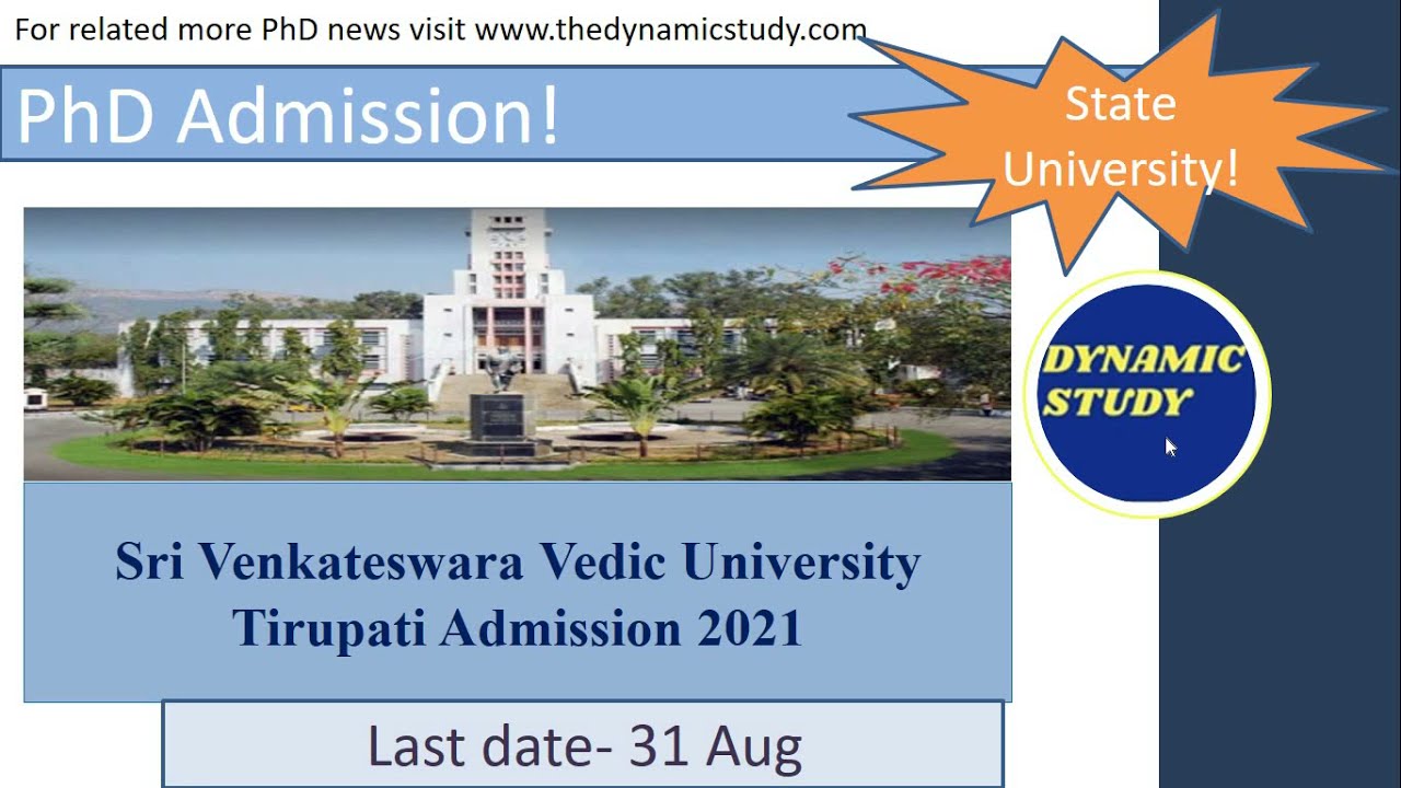 Sri Venkateswara Vedic University Tirupati Admission 2021