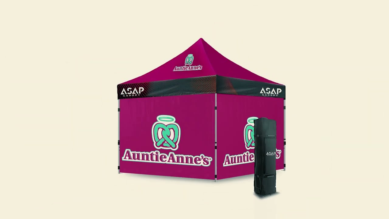 custom 10×10 canopy tent with company logo
