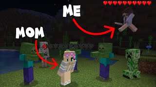 MY MOM PLAYS MINECRAFT FOR THE FIRST TIME... Will she survive?