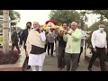 Mortal remains of heeraben modi brought to a crematorium for last rites in gandhinagar