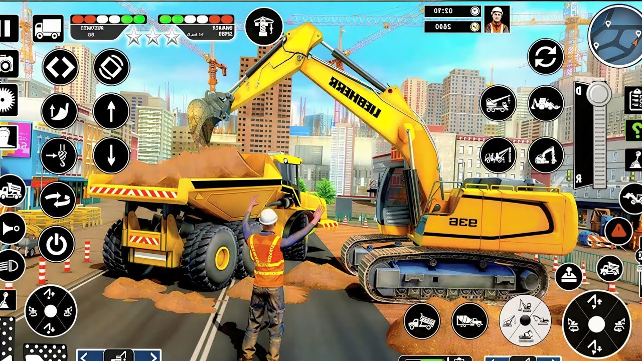 Vechile Games - Real City Construction Simulator 3D - City Road Builder Excavator Trucks Gameplay 