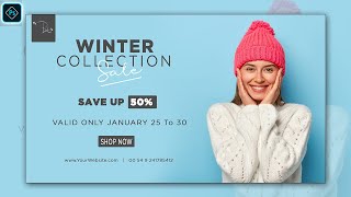 Fashion Sale Web Banner Design | Web Banner Design In Photoshop Tutorial screenshot 4