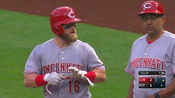 CIN@PIT: Barnhart plates Peraza on an RBI single