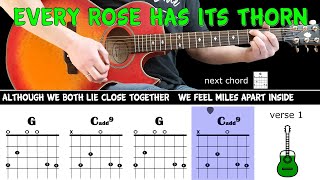 EVERY ROSE HAS ITS THORN - Poison - Guitar play along on acoustic guitar (with chords & lyrics) Resimi