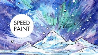 Northern Lights ✨ Watercolor SpeedPaint
