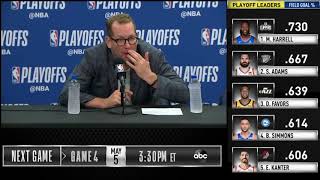 2019 NBA Playoffs \/\/ Nick Nurse postgame reaction \/\/ Raptors vs Sixers Game 3