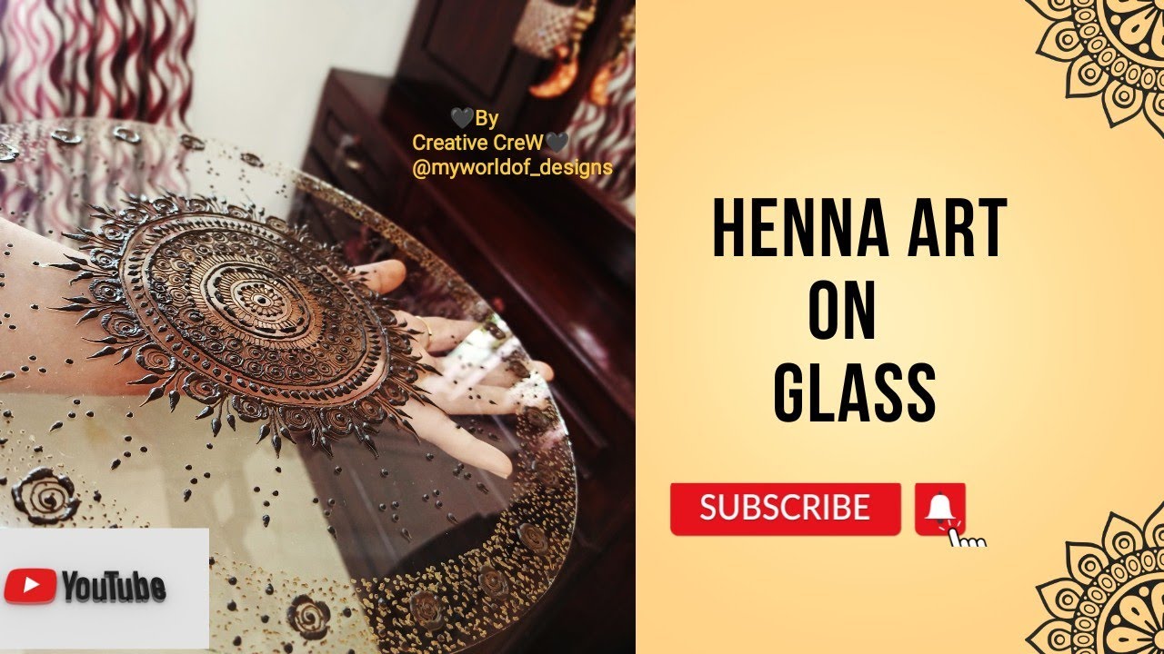 Henna Art On Glass /simple one /malayalam/beginners/Creative Crew/art