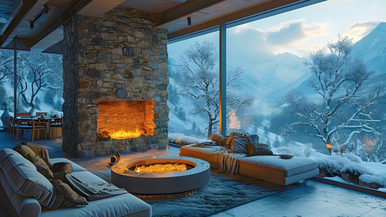 Soothing Winter Jazz - Apartment Space With A Warm Fireplace To Relax ...