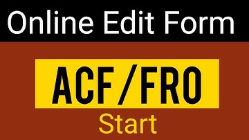 ACF/Forest Range Officer Gr-I Application EDIT | RPSC: ACF//FRO Bharti-2018 Application Form Edit |