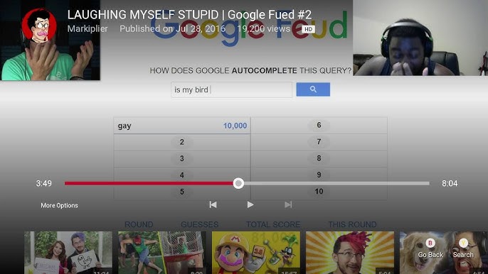 I was re watching the Google feud videos decided to play to see this answer  😂 pet named Steve : r/Markiplier