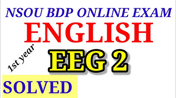 BDP NSOU EEG 2 online exam  SOLVED || English Paper 2nd  Nsou First year 2021 || Question Bank eeg 2
