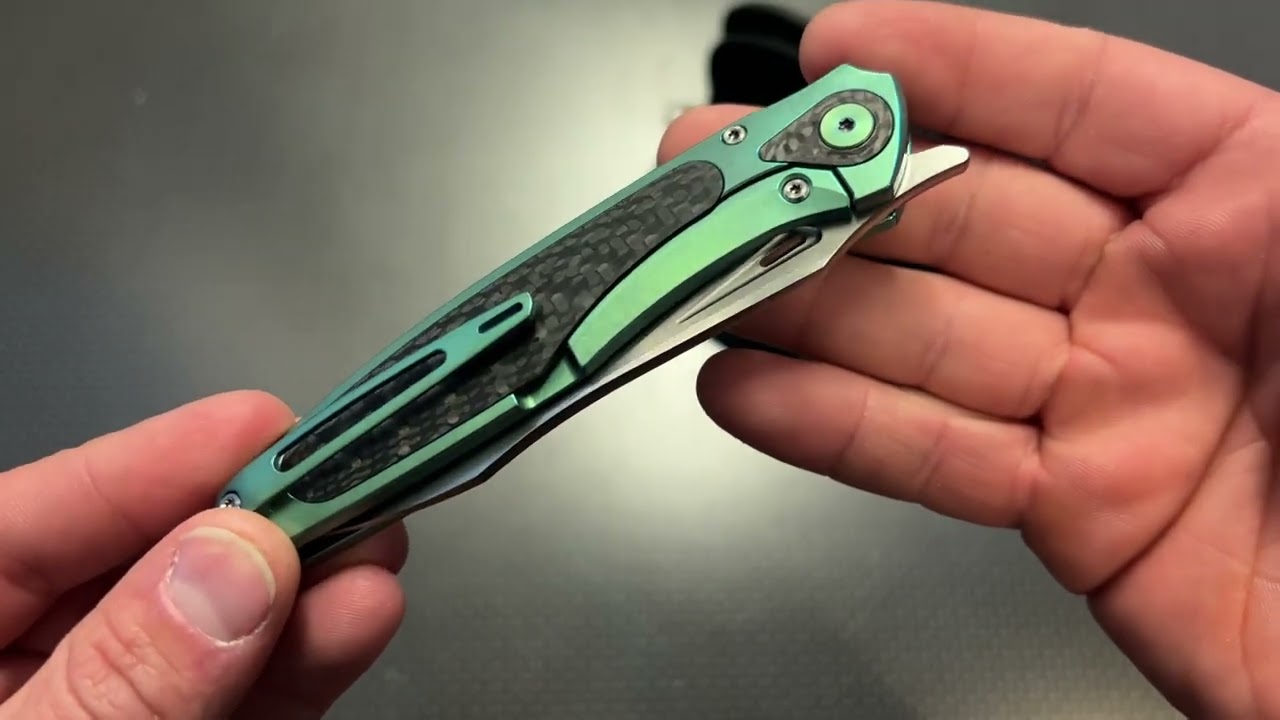 Sitivien ST997 - M390 Pearlescent Steel Blade,Titanium Carbon