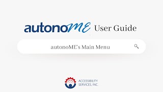 autonoME User Guide: Main Menu screenshot 4