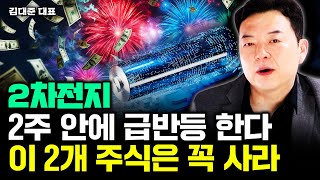 2차전지 2주 안에 급반등 한다. 지금 사야 할 주식 딱 2개만 말씀드리죠｜김대준 대표 2부