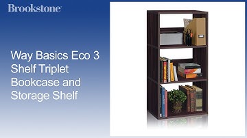 Way Basics Eco 3 Shelf Triplet Bookcase and Storage Shelf