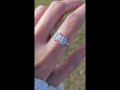 Samantha floral pink emerald cut diamond engagement ring in white gold. Shop now at gemnomads.com