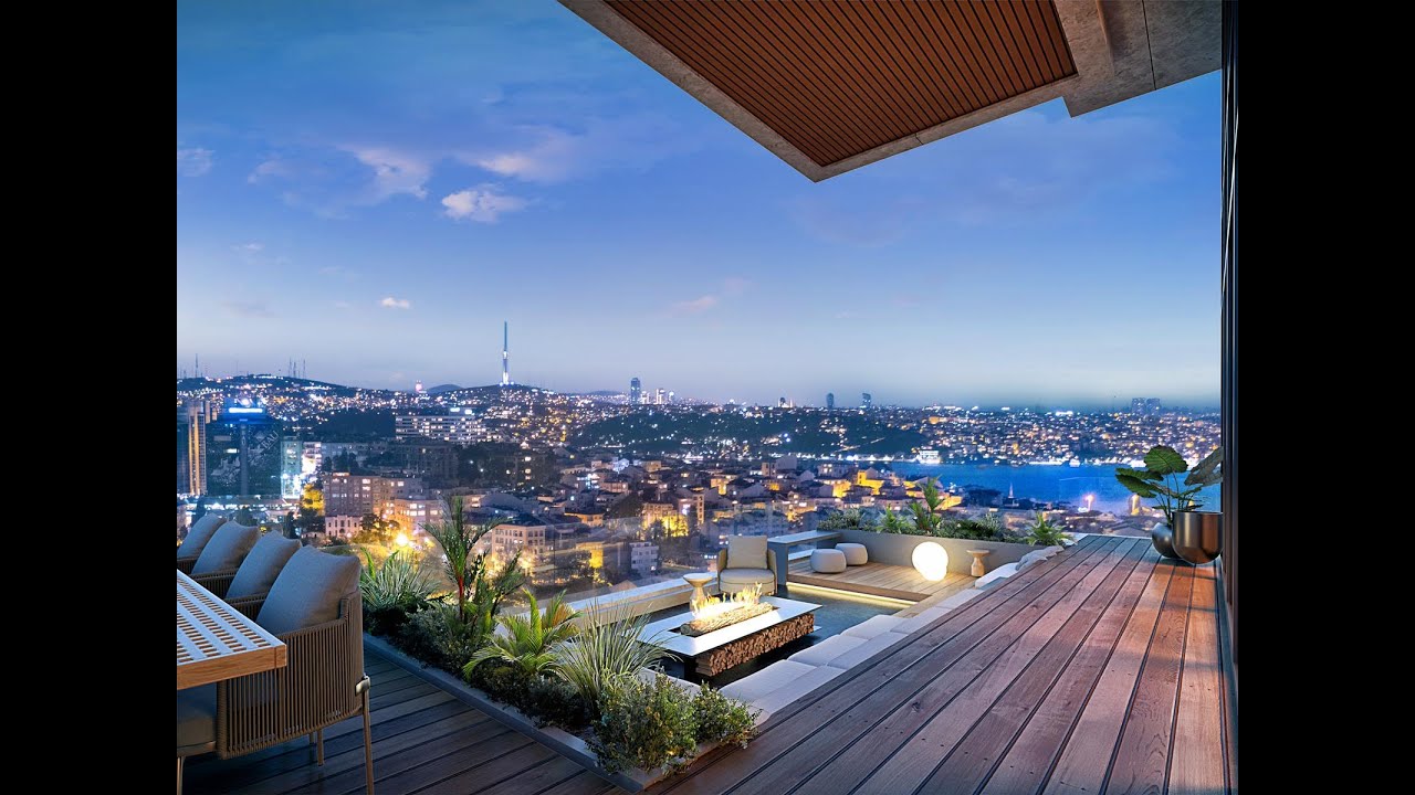 Апартаменты в стамбуле с видом на босфор и мансардой