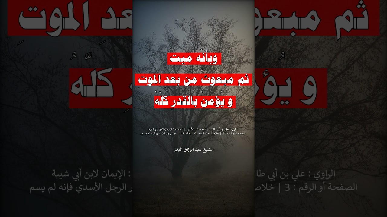أربع لن يجد رجل طعم الإيمان حتى يؤمن بهن --- الشيخ عبد الرزاق البدر