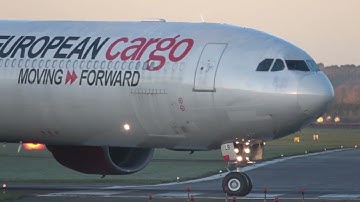 Cinematic Aviation 4K European Cargo A340-600 To Chongqing (CKG) from Bournemouth Airport 