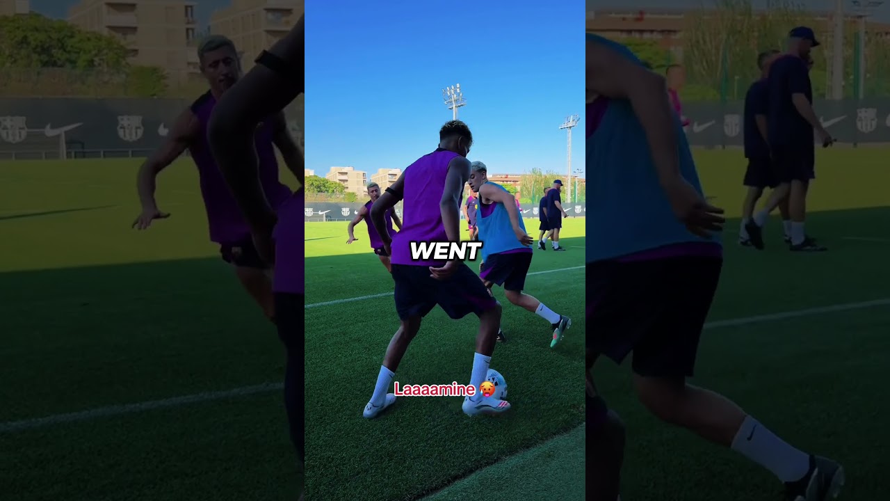 Lewa and Gavi got embarrassed by Lamine Yamal in training. 😭💀 Hansi Flick’s reaction. 🤣