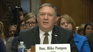 Mike Pompeo faces tough questions in confirmation hearing