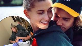 'Pregnant Hailey Bieber Flaunts Baby Bump in a MicroMini Crop Top and Leather Jacket'