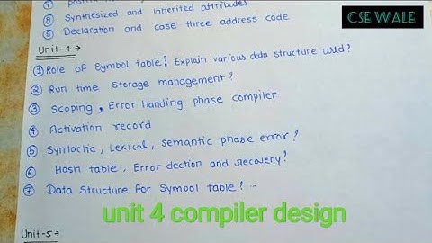 Compiler Design ||  unit 4 onesort|| important Questions//aktu// all unit//cse wale