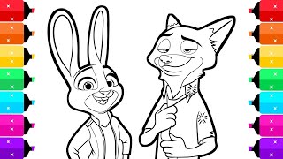 Information Coloring Nick Wilde and Judy Hopps from Zootopia 2 Coloring Pages News