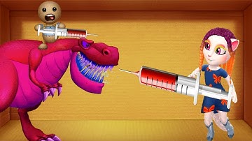 Kick the Buddy vs My Talking Angela 2 Android Gameplay Walkthrough 2021 | T-Rex Bio