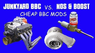 HOW TO MAKE CHEAP BBC POWER. JUNKYARD 454 VS NITROUS AND TURBO. DIY POWER, BOOST, BIG BLOCK.