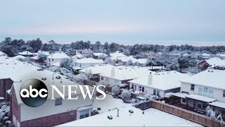 First major snowfall blankets 20 states from Texas to New England