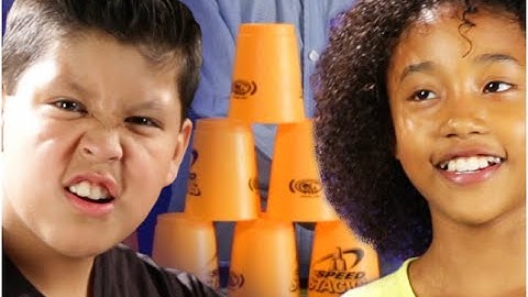 Kids Try The Cup Stacking Challenge