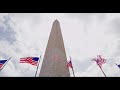 Flags with Washington Monument In DC Time Lapse Stock Video
