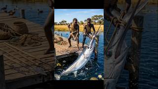 GIANT SWORDFISH BBQ! 🔥 Traditional African Fishing &amp; Cooking Adventure by the Lake