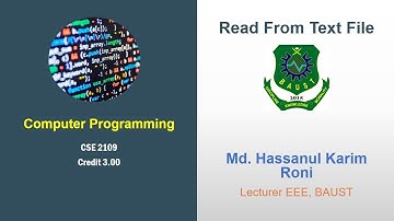 File Example 2: Read From a Text File: C Programming Tutorial in Bangla [by HK Roni]