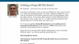 Psapi.dll Error Fix - Psapidll.com