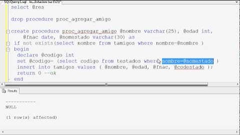 Tutorial SQL usando Ms SQL Server 2008 R2, parte 21 CREATE PROCEDURE