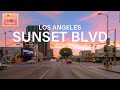 Relaxing drive on sunset boulevard in los angeles at sunset time  asmr  calming 