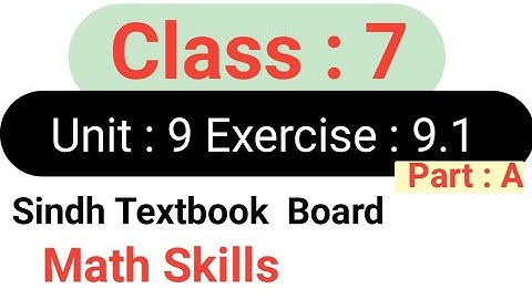 Maths Class 7 Unit 9 Exercise 9.1 Part A