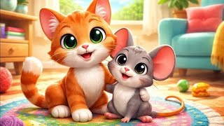 Katze Mia und Maus Piep 🐱🐭 | Lustdiger Kinderreim zum Mitsingen | Spiel und Spaß für Kinder