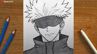 Easy anime drawing || How to Draw Gojo Satoru Step by Step || Step by Step Anime Art Sketch Tutorial