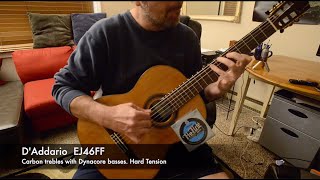 Carbon vs. Nylon Classical Guitar String Comparison. (D'Addario EJ46 vs EJ46FF)