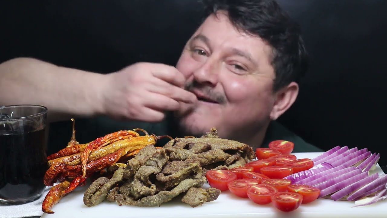 || ASMR MUKBANG || Edirne Liver Fried Crispy Pepper | Edirne ciğeri Kızarmış Çıtır Biber