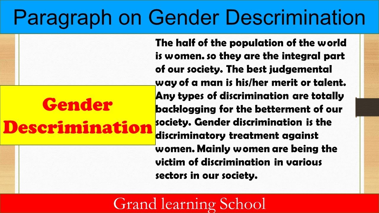 short paragraph on gender discrimination