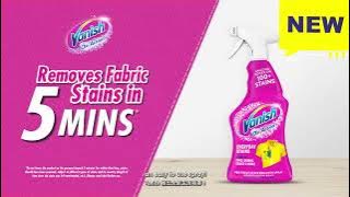 New Vanish® Stain Remover Spray! 5 minutes tough stain removal!