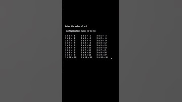 Write a program in C to display the multiplier table vertically from 1 to n #shorts #table #maths